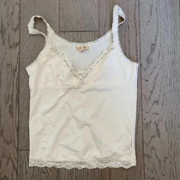 VINTAGE Hollister sequin cotton lace tank Cami Tank Top Strappy New rare Y2K - Picture 1 of 11
